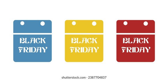 calendar icon, black friday on a white background, vector illustration