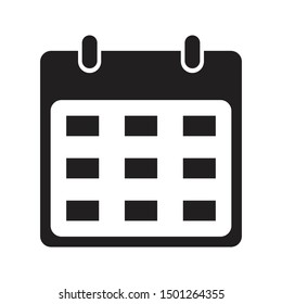calendar icon black and isolated vector illustration
