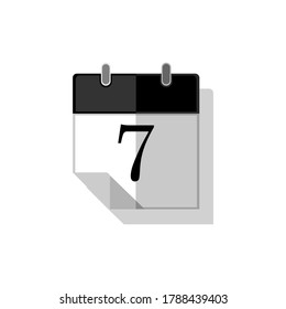 Calendar icon black on gray with shadow. Vector EPS10