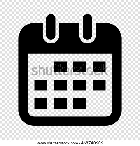Calendar Icon Black On Transparent Background Stock Vector (Royalty