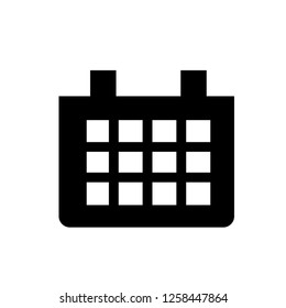Calendar icon. Black on white series.