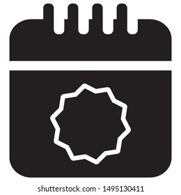 Calendar icon black vector illustration 