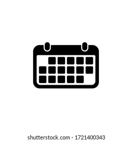 Icono de calendario en negro para web, móvil en fondo blanco aislado.Vector EPS 10.