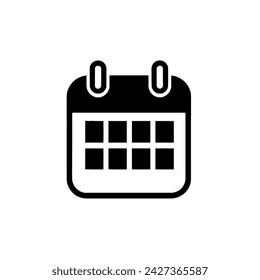icono de calendario en blanco y negro.