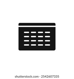 Calendar icon black and white vector sign
