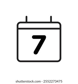 Calendar icon black and white vector outline sign