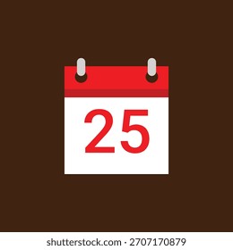 Icono del calendario con la mesa de trabajo marrón y estilo plano