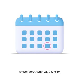 Calendar icon with for business plan with schedule date, month, time, day. Flat calendar, reminder of week event, agenda, appointment design. Paper graphic background for web. Diary concept. Vector.