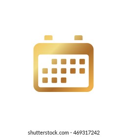 calendar icon or button in flat style with long shadow, isolated vector illustration on transparent background