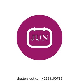 icono de calendario para el mes de junio. enlazador de página de calendario de ilustración vectorial. programa mensual y símbolo del planificador 