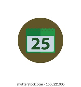 Calendar Icon. Button style vector EPS.