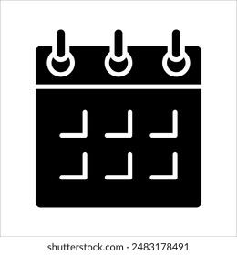 Calendar icon, Calender symbol, calendar vector icon, on white background.