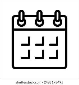 Kalendersymbol, Kalendersymbol, Kalendersymbol, Kalendersymbol auf weißem Hintergrund. Vektorgrafik
