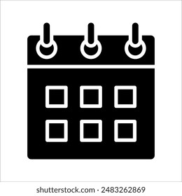 Calendar icon, Calender symbol, calendar vector icon, on white background.