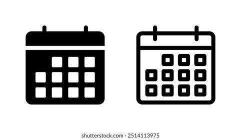 Icono de calendario. Icono de símbolo de calendario Vector
