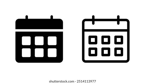 Icono de calendario. Icono de símbolo de calendario Vector