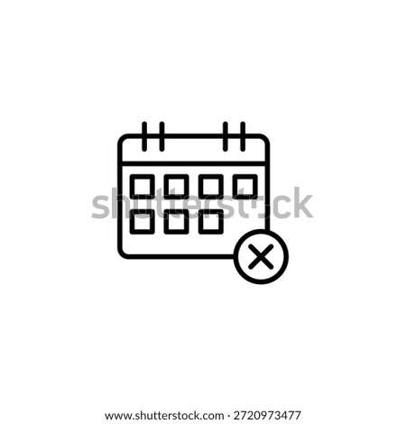 Calendar Icon With Cancel Delete Remove Button