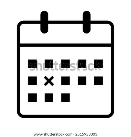 Calendar icon (cancellation date), line width can be corrected