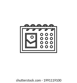 Calendar icon. Card icon. Using the concept of dates. Can be used for advertising purposes. Vector EPS 10.