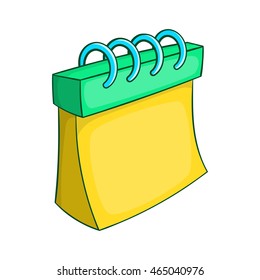 Calendar icon in cartoon style on a white background