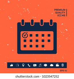 Calendar icon with check mark