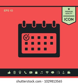 Calendar icon with check mark