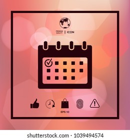 Calendar icon with check mark