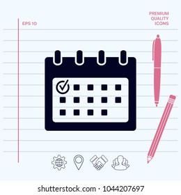 Calendar icon with check mark