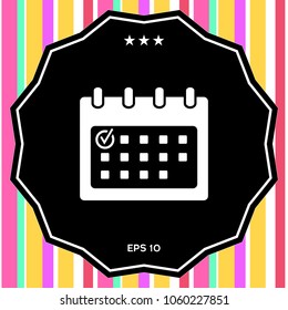 Calendar icon with check mark