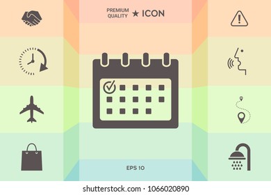 Calendar icon with check mark