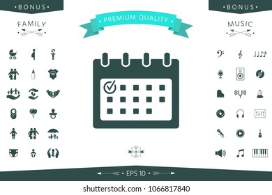 Calendar icon with check mark
