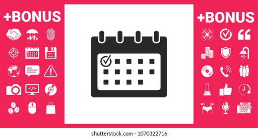 Calendar icon with check mark