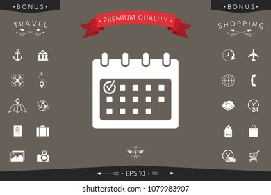 Calendar icon with check mark