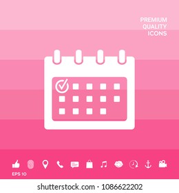 Calendar icon with check mark