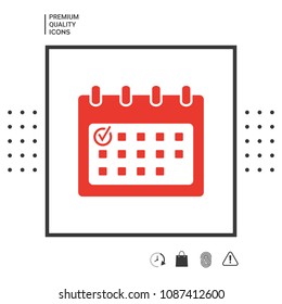 Calendar icon with check mark