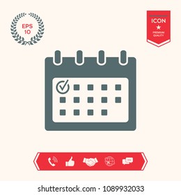 Calendar icon with check mark
