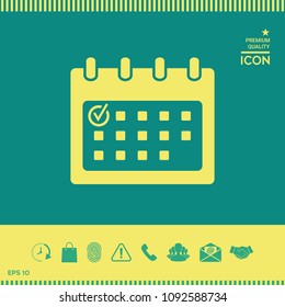 Calendar icon with check mark