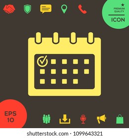 Calendar icon with check mark