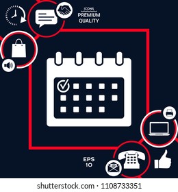 Calendar icon with check mark