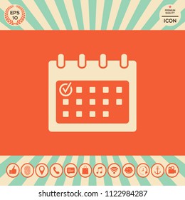 Calendar icon with check mark