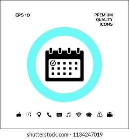 Calendar icon with check mark