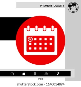 Calendar icon with check mark