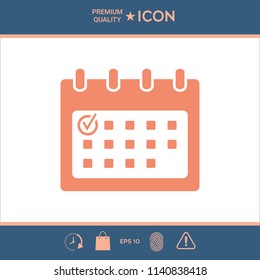 Calendar icon with check mark