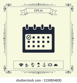 Calendar icon with check mark