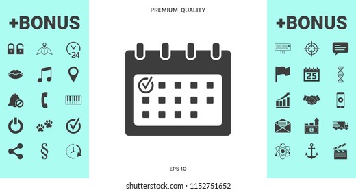 Calendar icon with check mark