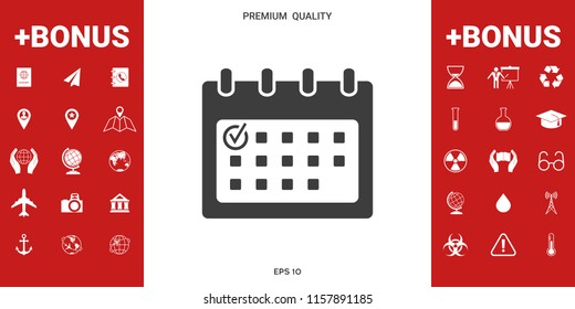 Calendar icon with check mark