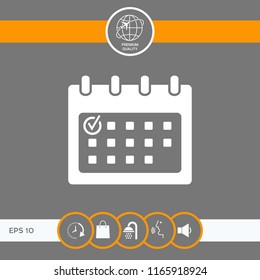 Calendar icon with check mark