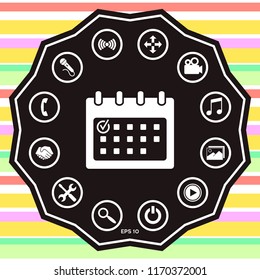 Calendar icon with check mark
