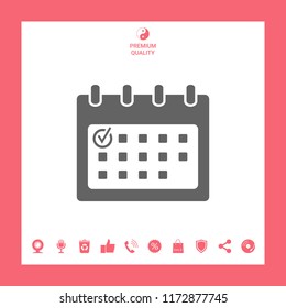Calendar icon with check mark