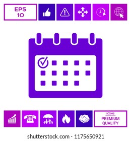 Calendar icon with check mark